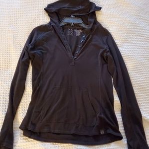 Lightweight black Medium Hylete button up hoodie